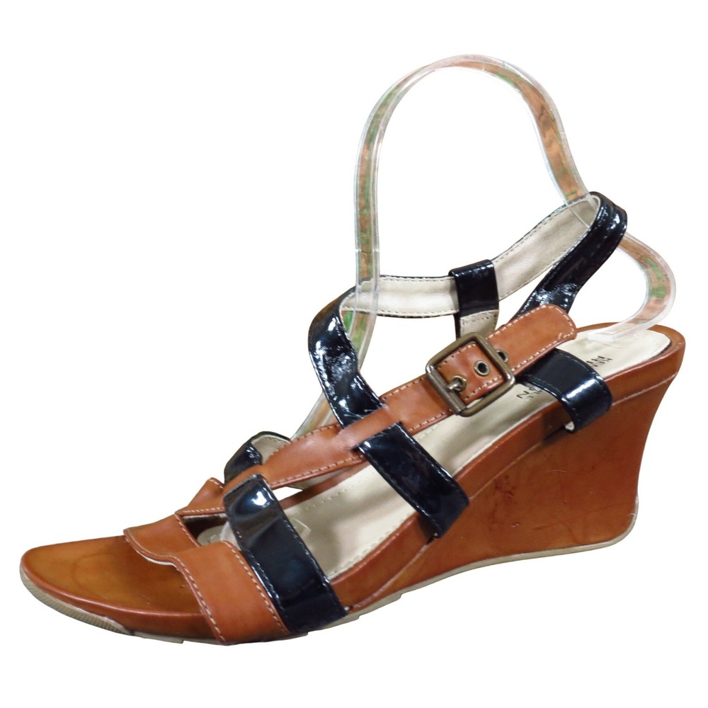 Kenneth Cole Reaction Gladiator Women Sandal 8.5 Casual‎ Brown Black Synthetic